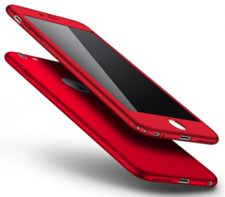 Full protection 360° kryt + tvrzené sklo pro Apple iPhone 5/5S/SE Barva: Červená