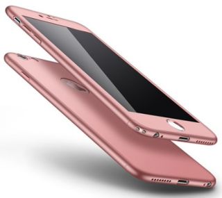 Full protection 360° kryt + tvrzené sklo pro Apple iPhone 7 Plus/8 Plus Barva: Růžově zlatá