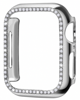 Glitter diamond kryt pro Apple Watch 8/7 (41 mm) Barva: Stříbrná