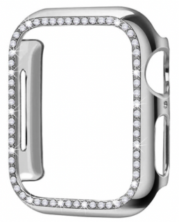 Glitter diamond kryt pro Apple Watch 8/7 (45 mm) Barva: Stříbrná