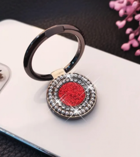 Glitter ring popsocket Barva: Červená