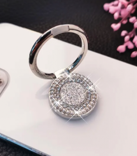 Glitter ring popsocket Barva: Stříbrná