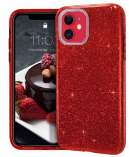 Glitter shine třpytivý kryt pro Apple iPhone 13 Barva: Červená