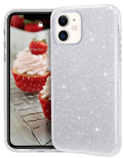 Glitter shine třpytivý kryt pro Apple iPhone 13 Barva: Stříbrná