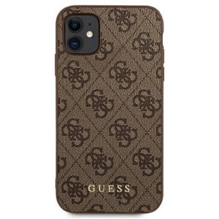 Guess brown metal gold logo silikonové pouzdro iPhone 11