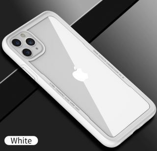 Hard back clear ochranný kryt z tvrzeného skla pro Apple iPhone 12 Pro Max Barva: Bílá