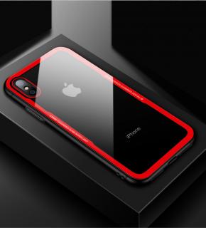 Hard back clear ochranný kryt z tvrzeného skla pro Apple iPhone 6/6S Barva: Červená
