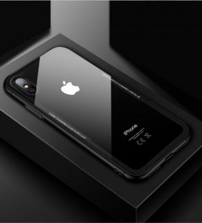 Hard back clear ochranný kryt z tvrzeného skla pro Apple iPhone 7 Plus/8 Plus Barva: Černá