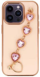 Heart chain kryt pro Apple iPhone 14 Pro Max, růžový