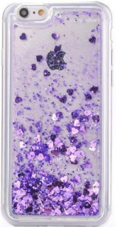 Heart liquid glitter hard kryt pro Apple iPhone 6/6S Barva: Fialová