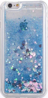 Heart liquid glitter hard kryt pro Apple iPhone 6/6S Barva: Modrá