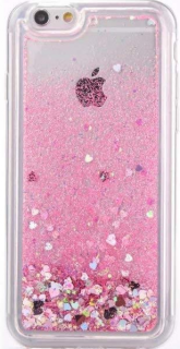 Heart liquid glitter hard kryt pro Apple iPhone 6/6S Barva: Růžová