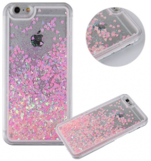 Heart liquid glitter hard kryt pro Apple iPhone X/XS Barva: Růžová