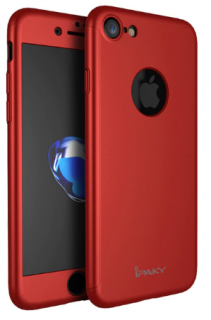 iPaky 360 protect kryt s ochranným sklem pro Apple iPhone 6/6S Barva: Červená