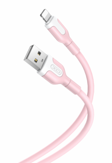 Kabel XO USB - Lightning  2.1A, 1m Barva: Růžová