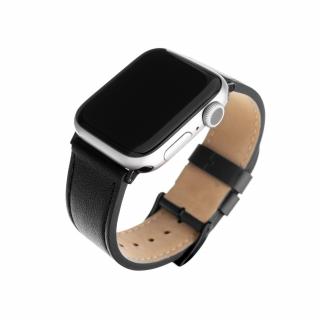 Kožený řemínek FIXED Leather Strap pro Apple Watch 42mm/44mm/45mm/49mm, černý
