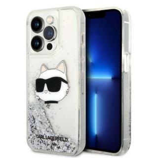 Kryt Karl Lagerfeld silver hardcase Glitter Choupette pro Apple iPhone 14 Pro Max