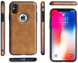 Kryt Luxury slim leather pro Apple iPhone XS Max Barva: Béžová