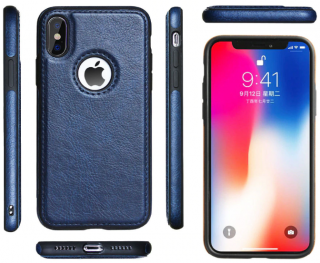 Kryt Luxury slim leather pro Apple iPhone XS Max Barva: Modrá