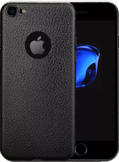 Kryt pro Apple iPhone 7/8 imitace černé kůže gumový