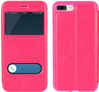 Leather Window knížkové pouzdro pro Apple iPhone 7 Plus/8 Plus Barva: Růžová