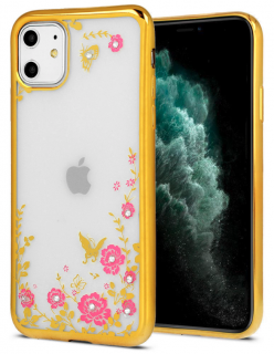 Luxury floral silicon kryt pro Apple iPhone 13 Barva: Zlatá