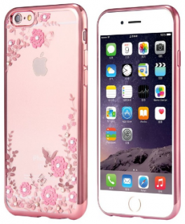 Luxury floral silicon kryt pro Apple iPhone 6/6S Barva: Růžově zlatá
