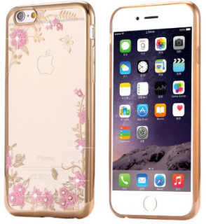 Luxury floral silicon kryt pro Apple iPhone 7/8/SE (2020/2022) Barva: Zlatá