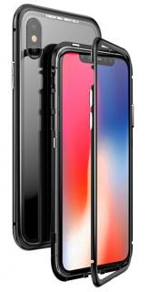 Magnetický kryt hliník / tvrzené sklo Luphie ARC pro Apple iPhone XS Max Barva: Černá