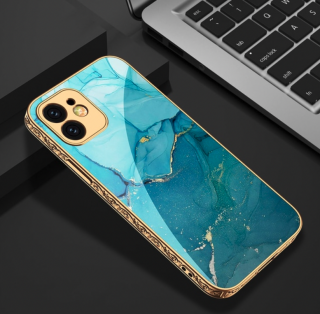 Marble gold kryt pro Apple iPhone 11 Barva: Modrá