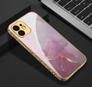 Marble gold kryt pro Apple iPhone 12 Pro Barva: Růžová