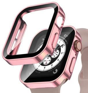 Metalic 360° kryt s tvrzeným sklem pro Apple Watch SE/6/5/4 (44 mm) Barva: Růžová