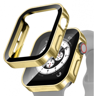 Metalic 360° kryt s tvrzeným sklem pro Apple Watch SE/6/5/4 (44 mm) Barva: Zlatá