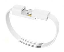 Náramek - nabíjecí kabel s Apple lightning konektorem Barva: Bílá