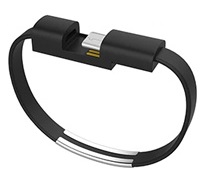Náramek - nabíjecí kabel s Apple lightning konektorem Barva: Černá