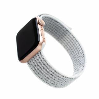 Nylonový řemínek FIXED Nylon Strap pro Apple Watch 49mm/ Watch 45mm/ Watch 44mm/ Watch 42mm, bílý