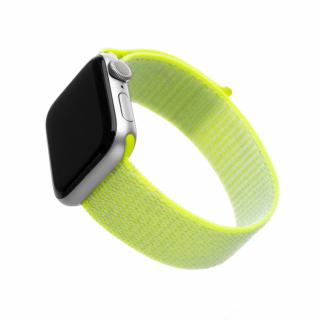 Nylonový řemínek FIXED Nylon Strap pro Apple Watch 49mm/ Watch 45mm/ Watch 44mm/ Watch 42mm, limetkový