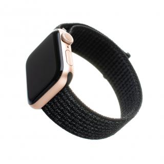 Nylonový řemínek FIXED Nylon Strap pro Apple Watch 49mm/ Watch 45mm/  Watch 44mm/ Watch 42mm, reflexně černý