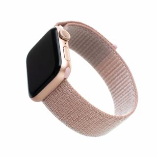 Nylonový řemínek FIXED Nylon Strap pro Apple  Watch 49mm/ Watch 45mm/ Watch 44mm/ Watch 42mm, růžově zlatý