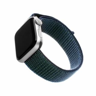 Nylonový řemínek FIXED Nylon Strap pro Apple Watch 49mm/ Watch 45mm/ Watch 44mm/ Watch 42mm, temně modrý