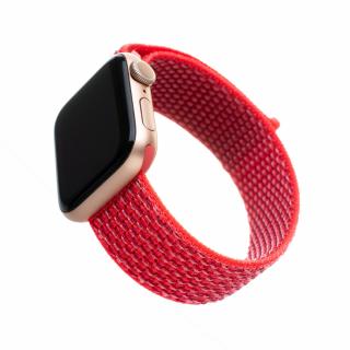 Nylonový řemínek FIXED Nylon Strap pro Apple Watch 49mm/ Watch 45mm/ Watch 44mm/ Watch 42mm, tmavě růžový