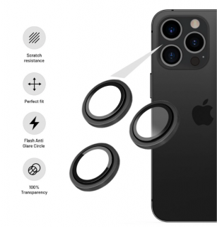 Ochranná skla čoček fotoaparátů FIXED Camera Glass pro Apple iPhone 13 Pro/13 Pro Max, space gray