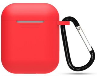 Ochranné pouzdro na Apple Airpods 1,2 silikonové hladké Barva: Červená