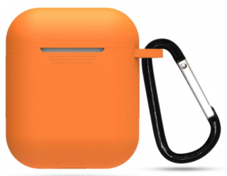 Ochranné pouzdro na Apple Airpods 1,2 silikonové hladké Barva: Oranžová