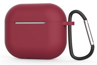 Ochranné pouzdro na Apple Airpods 3, silikonové hladké Barva: Burgundy