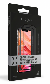 Ochranné tvrzené sklo FIXED 3D Full-Cover s aplikátorem pro Apple iPhone 7/8/SE (2020/2022), černé