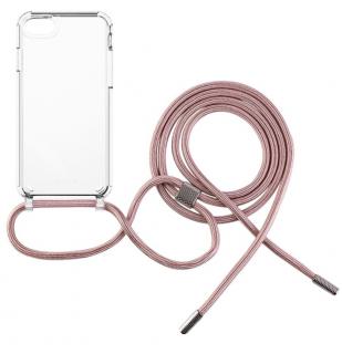 Pouzdro FIXED Pure Neck s růžovou šňůrkou na krk pro Apple iPhone 7/8/SE (2020/2022)