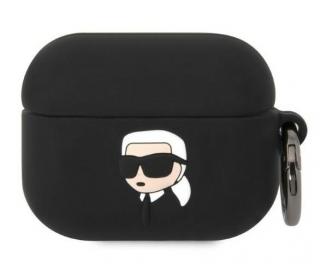 Pouzdro pro AirPods Pro 1/2/3 - Karl Lagerfeld head 3D, black