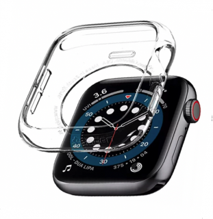 Pouzdro pro Apple Watch SE/6/5/4 čiré silikonové - 44 mm