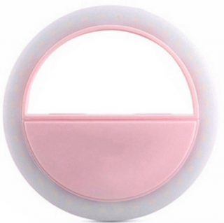 Ring lighton selfie LED světlo s vlastním zdrojem Barva: Růžová
